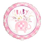 Balon Baby elefant roz - 45 cm