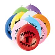 Baloane Happy Birthday cu cifra 1