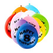 Baloane Happy Birthday cu cifra 8
