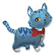 Balon folie metalizata pisica bleu 35cm