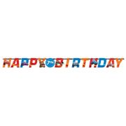 Party banner Happy Birthday Cars cu personalizarea varstei
