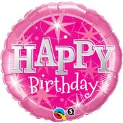 Balon folie Happy Birthday Roz 45 cm