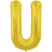 Balon folie litera U auriu - 86cm inaltime
