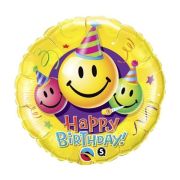 Balon folie metalizata Smiley Happy Birthday