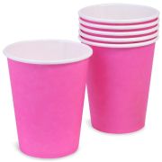 Pahare roz din carton pentru party la set de 10 pahare de 270 ml