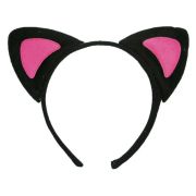 Urechi pisica negru cu roz