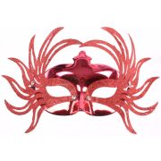 Masca rosie cu aspect metalic si sclipici