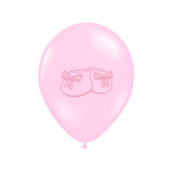 10 baloane roz pastel din latex cu botosei - 30 cm
