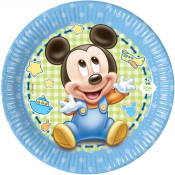 8 Farfurii Baby Mickey - 20 cm