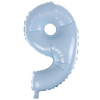 Balon folie cifra 9 bleu - 30 cm inaltime