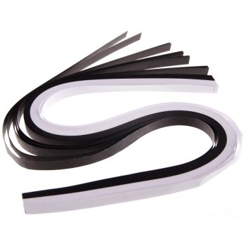 Hartie pentru quilling alb negru 10 mm