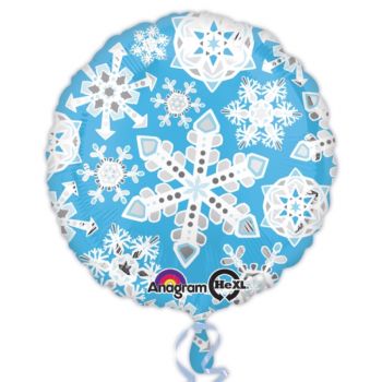 Balon folie metalizata fulgi de nea 45 cm