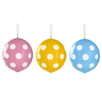 3 Baloane punch balls pastelate cu buline - 45 cm