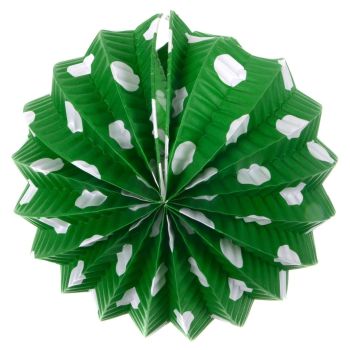 Lampion rotund verde cu buline albe 22 cm