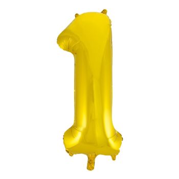 Balon cifra 1 auriu 86 cm
