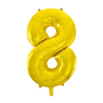 Balon cifra 8 auriu 86 cm