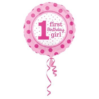 Balon folie First Birthday Girl 43 cm