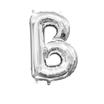 Balon mini folie argintiu litera B 22x33 cm