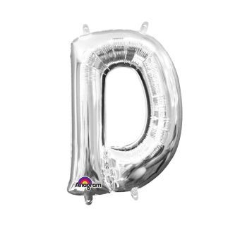 Balon mini folie argintiu litera D 22x33 cm