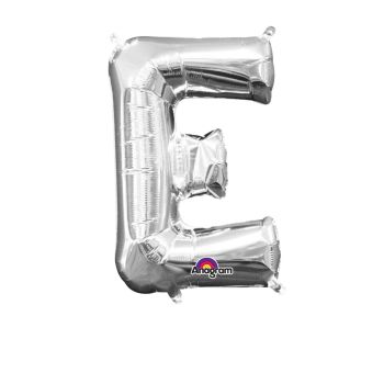 Balon mini folie argintiu litera E - 33 cm