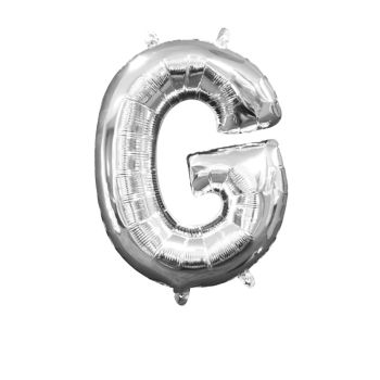 Balon mini folie argintiu litera G 22x33 cm