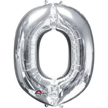 Balon mini folie argintiu litera O 25x33 cm