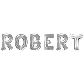Baloane folie argintii nume ROBERT
