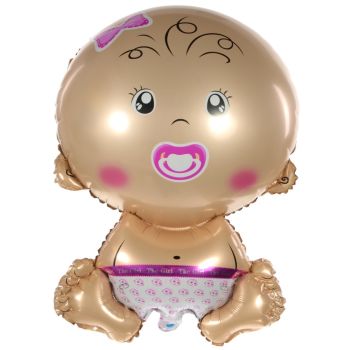 Balon folie bebelus fetita cu suzeta 67 cm
