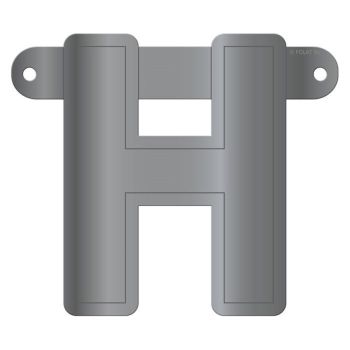 Litera H argintie pentru banner