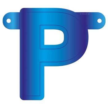 Litera P albastra pentru banner