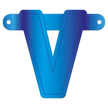 Litera V albastra pentru banner