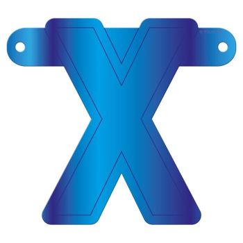 Litera X albastra pentru banner