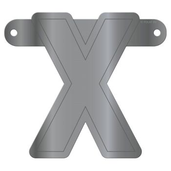 Litera X argintie pentru banner