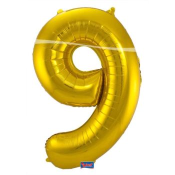Balon cifra 9 auriu 86 cm