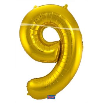 Balon cifra 9 auriu 86 cm