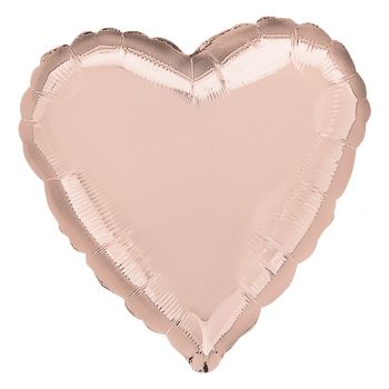 Balon folie inima roz metalizat 43 cm