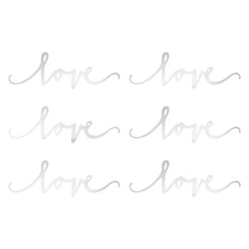 Decoratiune Love argintie