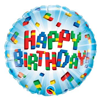 Balon Happy Birthday cuburi 45 cm