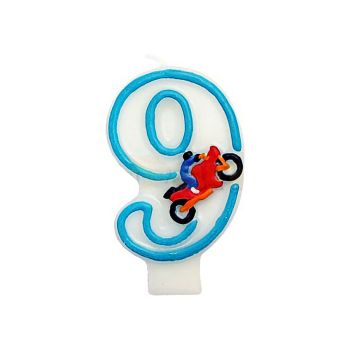 Lumanare model motocicleta cifra 9