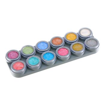 Paleta de 12 vopsele Grimas - culori sidefate asortate de 2,5 ml