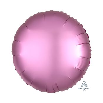 Balon rotund roz flamingo satinat