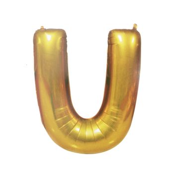 Balon folie auriu litera U - 86 cm