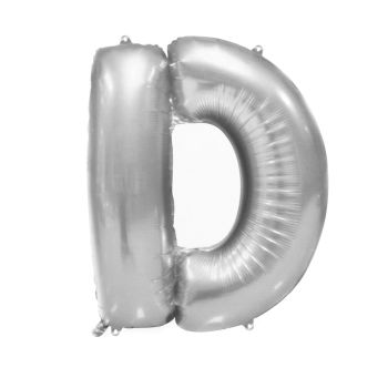 Balon folie argintiu litera D - 86 cm