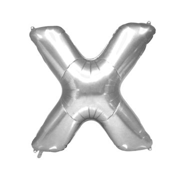 Balon folie argintiu litera X - 86 cm