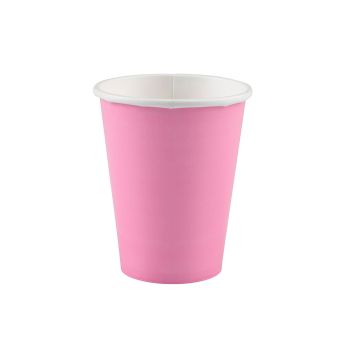 Pahare roz din carton pentru party la set de 8 pahare de 266 ml