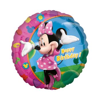 Balon folie metalizata Disney Minnie Mouse Happy Birthday - 43 cm