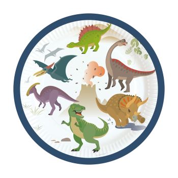 8 farfurii Dinozauri - 18 cm