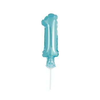 Balon decorativ cifra 1 bleu - 13 cm