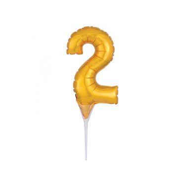 Balon decorativ cifra 2 auriu