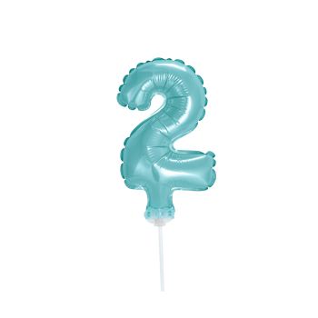 Balon decorativ cifra 2 bleu - 13 cm